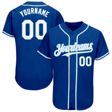 Load image into Gallery viewer, Custom Royal White-Light Blue Authentic Baseball Jersey
