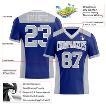 Load image into Gallery viewer, Custom Royal Gray-White Authentic Football Jersey
