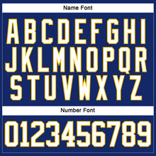 Load image into Gallery viewer, Custom Royal White-Gold Hockey Lace Neck Jersey
