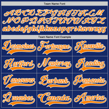 Load image into Gallery viewer, Custom Royal Bay Orange-White Hockey Lace Neck Jersey
