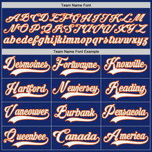 Load image into Gallery viewer, Custom Royal White-Orange Hockey Lace Neck Jersey
