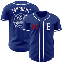 Load image into Gallery viewer, Custom Royal White-Red Authentic Baseball Jersey

