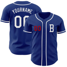 Load image into Gallery viewer, Custom Royal White-Red Authentic Baseball Jersey
