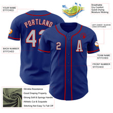 Load image into Gallery viewer, Custom Royal Gray-Red Authentic Baseball Jersey
