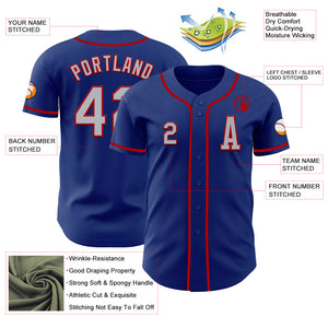 Custom Royal Gray-Red Authentic Baseball Jersey