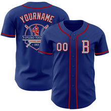 Load image into Gallery viewer, Custom Royal Gray-Red Authentic Baseball Jersey
