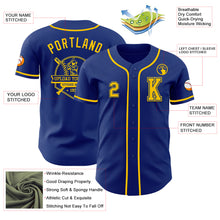Load image into Gallery viewer, Custom Royal Yellow Authentic Baseball Jersey

