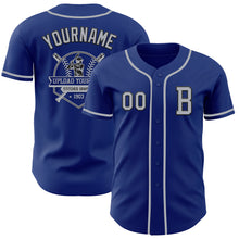 Load image into Gallery viewer, Custom Royal Gray-Black Authentic Baseball Jersey
