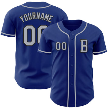 Custom Royal Gray-Black Authentic Baseball Jersey