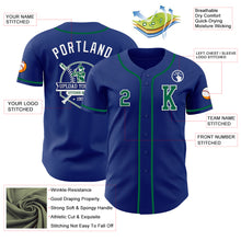 Load image into Gallery viewer, Custom Royal Kelly Green-White Authentic Baseball Jersey
