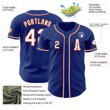 Load image into Gallery viewer, Custom Royal White-Orange Authentic Baseball Jersey
