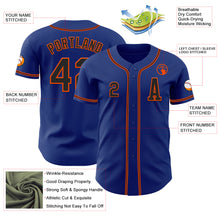 Load image into Gallery viewer, Custom Royal Black-Orange Authentic Baseball Jersey
