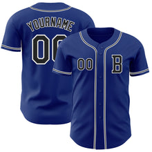 Load image into Gallery viewer, Custom Royal Black-White Authentic Baseball Jersey
