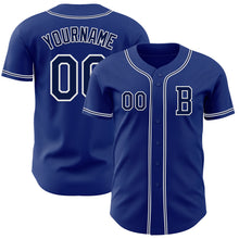 Load image into Gallery viewer, Custom Royal Navy-White Authentic Baseball Jersey
