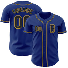 Load image into Gallery viewer, Custom Royal Black-Old Gold Authentic Baseball Jersey
