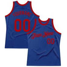 Load image into Gallery viewer, Custom Royal Red Authentic Throwback Basketball Jersey
