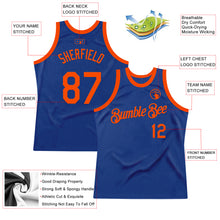 Load image into Gallery viewer, Custom Royal Orange Authentic Throwback Basketball Jersey
