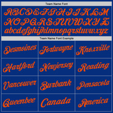 Load image into Gallery viewer, Custom Royal Orange Authentic Throwback Basketball Jersey

