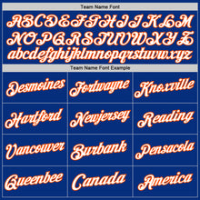 Load image into Gallery viewer, Custom Royal White-Orange Authentic Throwback Basketball Jersey
