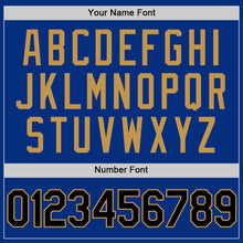 Load image into Gallery viewer, Custom Royal Black-Old Gold Authentic Throwback Basketball Jersey
