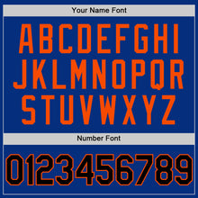 Load image into Gallery viewer, Custom Royal Black-Orange Authentic Throwback Basketball Jersey
