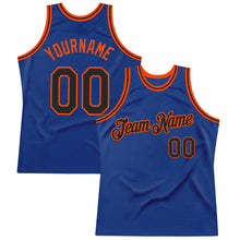 Load image into Gallery viewer, Custom Royal Black-Orange Authentic Throwback Basketball Jersey
