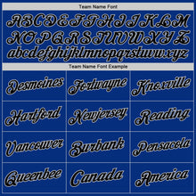 Load image into Gallery viewer, Custom Royal Black-Gray Authentic Throwback Basketball Jersey
