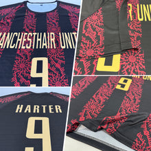 Load image into Gallery viewer, Custom Black Vegas Gold-Red Sublimation Soccer Uniform Jersey
