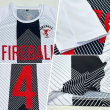 Load image into Gallery viewer, Custom White Red-Black Line Sublimation Soccer Uniform Jersey
