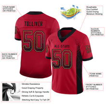 Load image into Gallery viewer, Custom Red Black-Old Gold Drift Fashion Football Jersey
