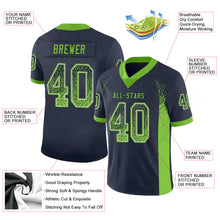 Load image into Gallery viewer, Custom Navy Neon Green-Gray Drift Fashion Football Jersey
