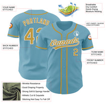 Load image into Gallery viewer, Custom Shadow Blue Old Gold-White Authentic Baseball Jersey
