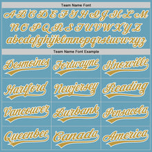 Load image into Gallery viewer, Custom Shadow Blue Old Gold-White Authentic Baseball Jersey
