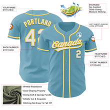 Load image into Gallery viewer, Custom Shadow Blue White-Yellow Authentic Baseball Jersey
