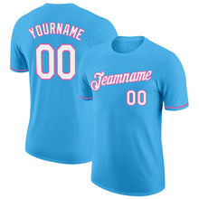 Load image into Gallery viewer, Custom Sky Blue White-Pink Performance T-Shirt
