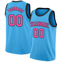 Load image into Gallery viewer, Custom Sky Blue Pink-Black Authentic Basketball Jersey
