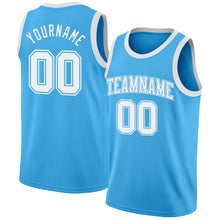 Load image into Gallery viewer, Custom Sky Blue White Authentic Basketball Jersey
