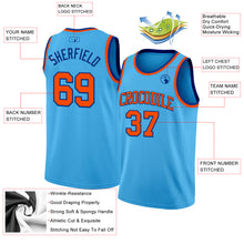 Load image into Gallery viewer, Custom Sky Blue Orange-Royal Authentic Basketball Jersey
