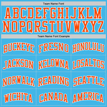 Load image into Gallery viewer, Custom Sky Blue Orange-White Authentic Basketball Jersey
