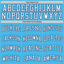 Load image into Gallery viewer, Custom Sky Blue White-Navy Authentic Basketball Jerse
