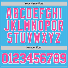 Load image into Gallery viewer, Custom Sky Blue Pink-White Authentic Basketball Jersey
