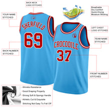 Load image into Gallery viewer, Custom Sky Blue Red-White Authentic Basketball Jersey
