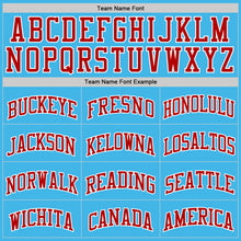 Load image into Gallery viewer, Custom Sky Blue Red-White Authentic Basketball Jersey
