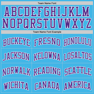 Custom Sky Blue Purple-White Authentic Basketball Jersey