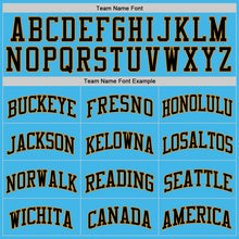 Load image into Gallery viewer, Custom Sky Blue Black-Old Gold Authentic Basketball Jersey
