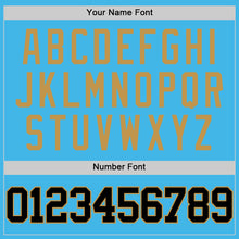 Load image into Gallery viewer, Custom Sky Blue Black-Old Gold Authentic Basketball Jersey
