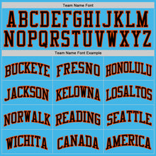 Load image into Gallery viewer, Custom Sky Blue Black-Orange Authentic Basketball Jersey

