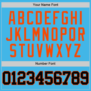 Custom Sky Blue Black-Orange Authentic Basketball Jersey