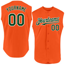 Load image into Gallery viewer, Custom Orange Green-White Authentic Sleeveless Baseball Jersey
