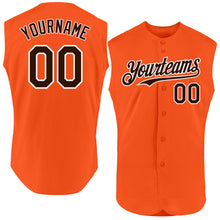 Load image into Gallery viewer, Custom Orange Brown-White Authentic Sleeveless Baseball Jersey
